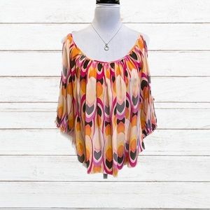 AKIKO Silk cold shoulder top
